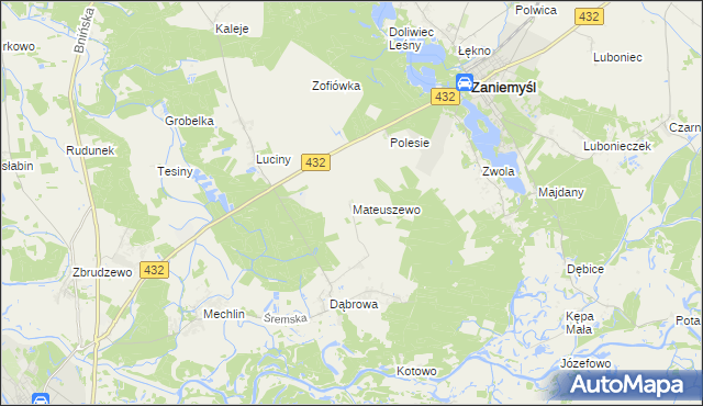 mapa Mateuszewo, Mateuszewo na mapie Targeo