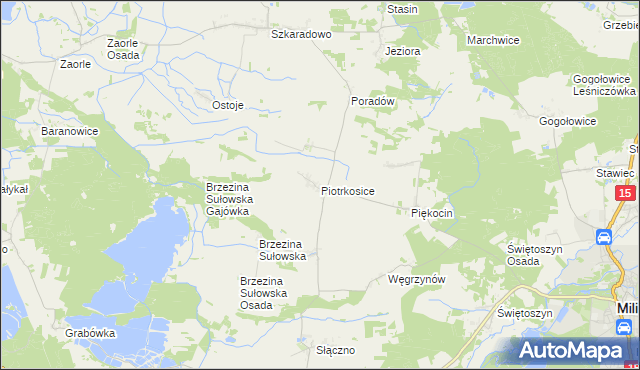 mapa Piotrkosice, Piotrkosice na mapie Targeo