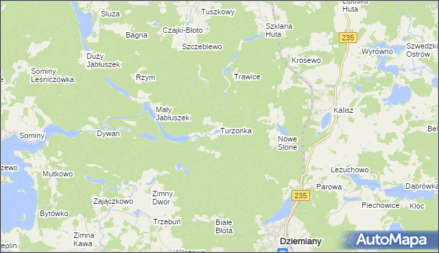 mapa Turzonka, Turzonka na mapie Targeo