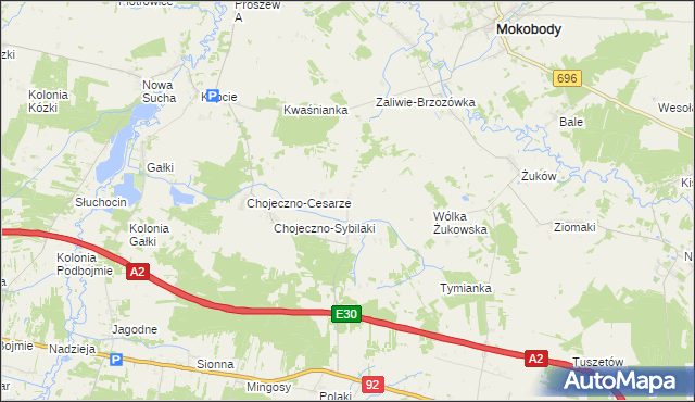 mapa Aleksandrówka gmina Grębków, Aleksandrówka gmina Grębków na mapie Targeo