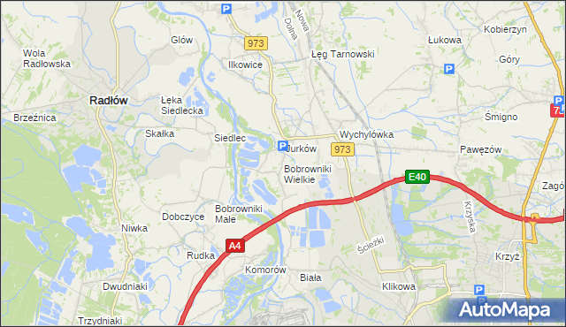mapa Bobrowniki Wielkie, Bobrowniki Wielkie na mapie Targeo