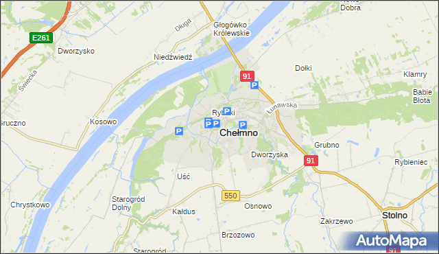 mapa Chełmno, Chełmno na mapie Targeo