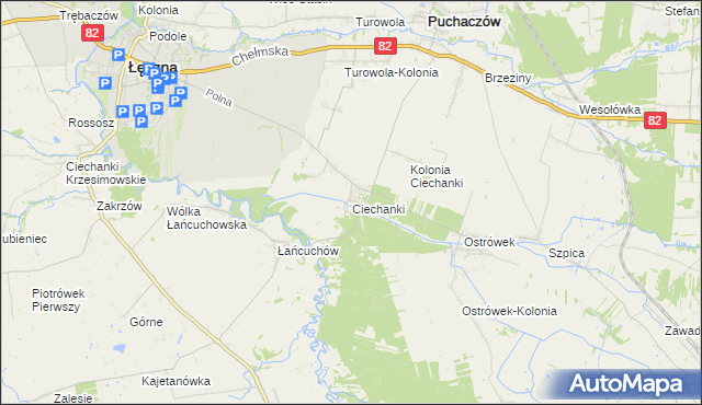 mapa Ciechanki, Ciechanki na mapie Targeo