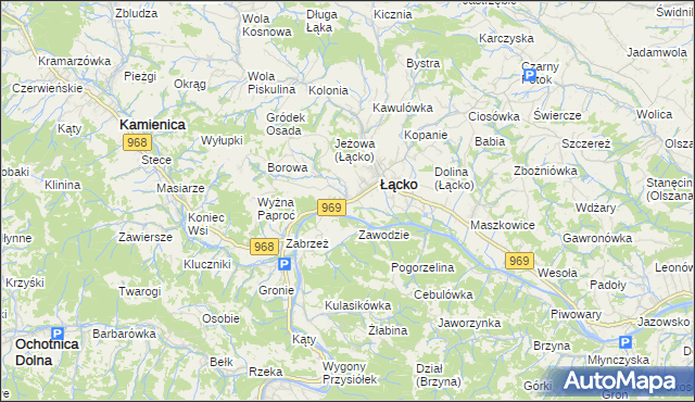 mapa Czerniec gmina Łącko, Czerniec gmina Łącko na mapie Targeo