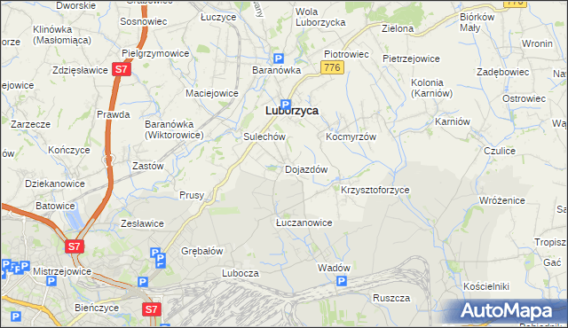 mapa Dojazdów, Dojazdów na mapie Targeo