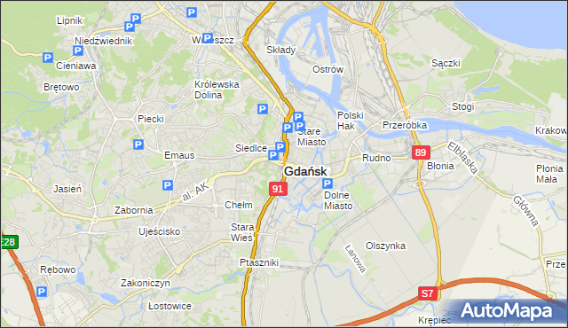 mapa Gdańska, Gdańsk na mapie Targeo