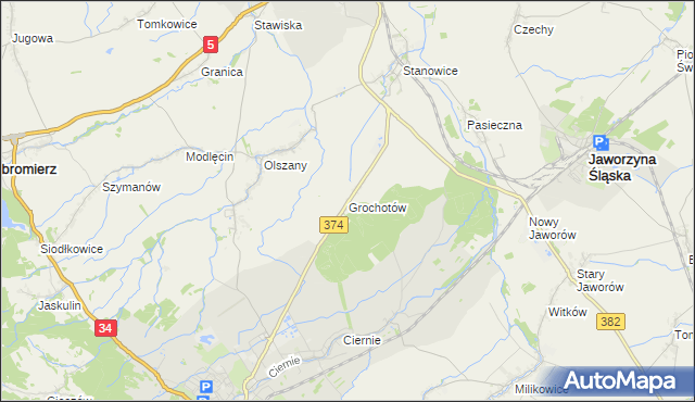 mapa Grochotów, Grochotów na mapie Targeo