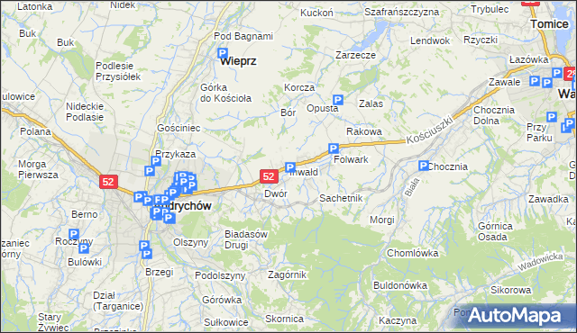mapa Inwałd, Inwałd na mapie Targeo