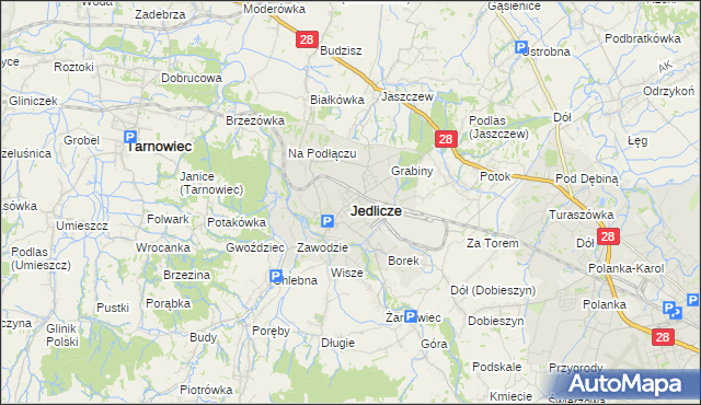mapa Jedlicze, Jedlicze na mapie Targeo