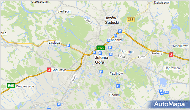 mapa Jelenia Góra, Jelenia Góra na mapie Targeo