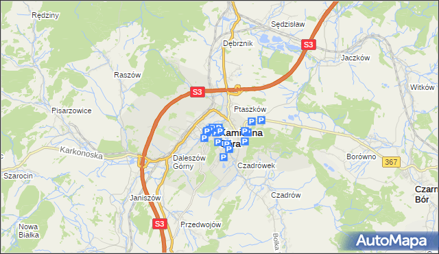 mapa Kamienna Góra, Kamienna Góra na mapie Targeo