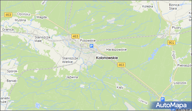 mapa Kolonowskie, Kolonowskie na mapie Targeo