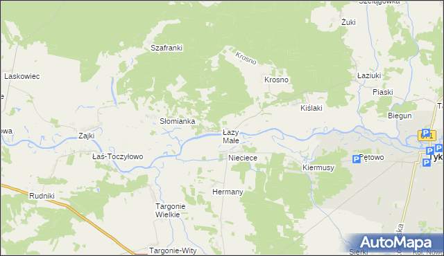mapa Łazy Małe, Łazy Małe na mapie Targeo