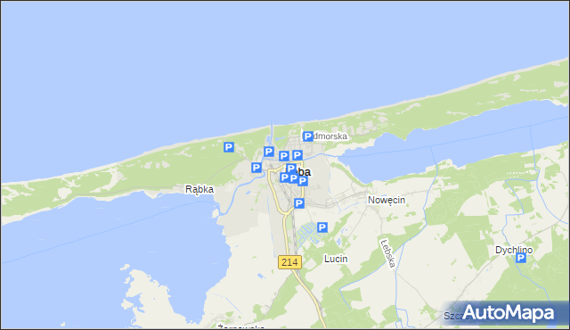 mapa Łeba, Łeba na mapie Targeo