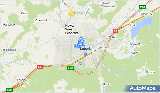 mapa Lębork, Lębork na mapie Targeo
