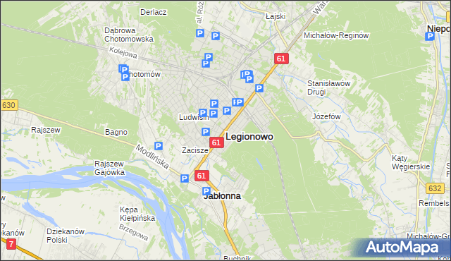 mapa Legionowo, Legionowo na mapie Targeo