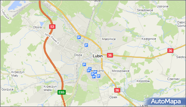 mapa Lubin, Lubin na mapie Targeo