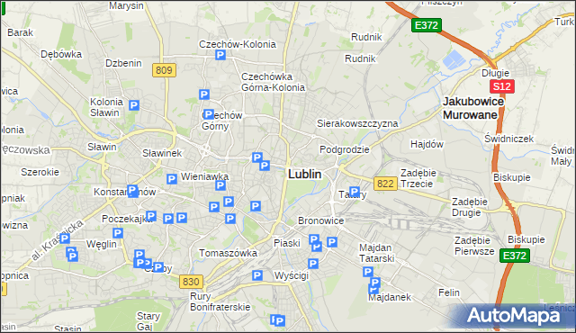 mapa Lublina, Lublin na mapie Targeo