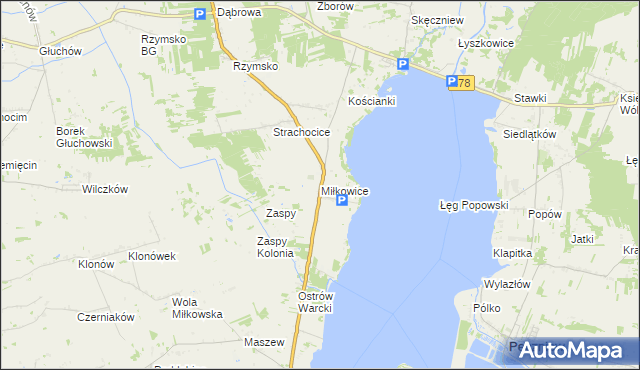 mapa Miłkowice gmina Dobra, Miłkowice gmina Dobra na mapie Targeo