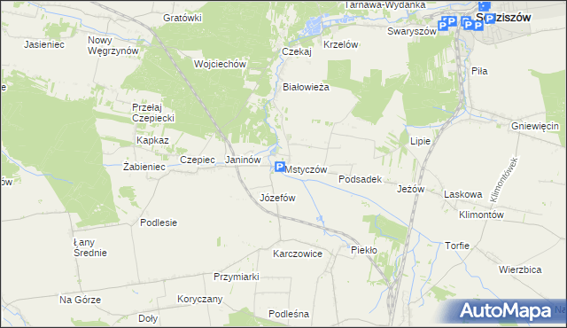 mapa Mstyczów, Mstyczów na mapie Targeo