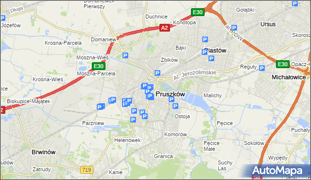 mapa Pruszków, Pruszków na mapie Targeo