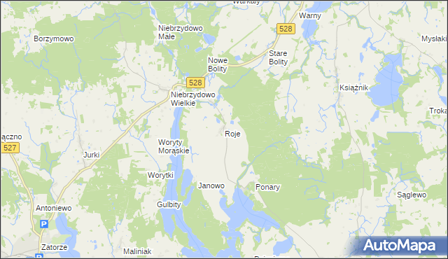 mapa Roje, Roje na mapie Targeo