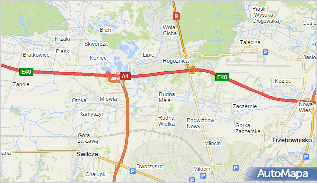 mapa Rudna Mała gmina Głogów Małopolski, Rudna Mała gmina Głogów Małopolski na mapie Targeo