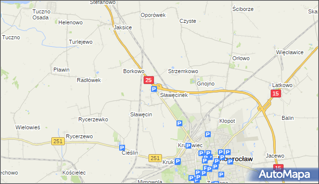 mapa Sławęcinek gmina Inowrocław, Sławęcinek gmina Inowrocław na mapie Targeo