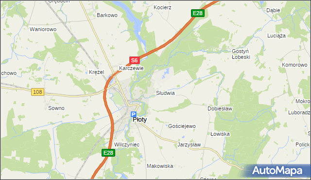 mapa Słudwia, Słudwia na mapie Targeo
