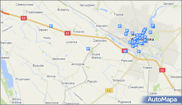 mapa Słupia Wielka, Słupia Wielka na mapie Targeo