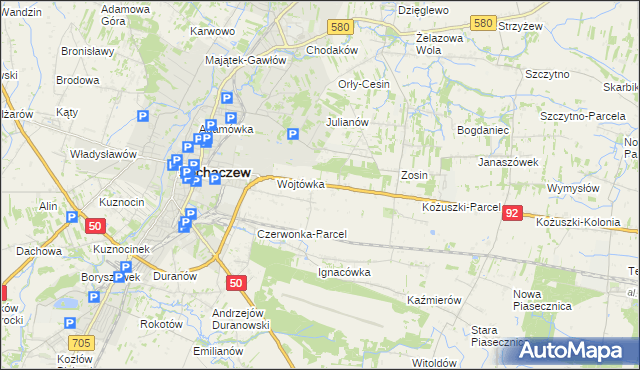 mapa Sochaczew-Wieś, Sochaczew-Wieś na mapie Targeo