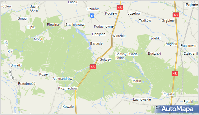 mapa Sołtysy gmina Praszka, Sołtysy gmina Praszka na mapie Targeo