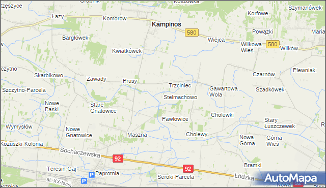 mapa Stelmachowo gmina Leszno, Stelmachowo gmina Leszno na mapie Targeo