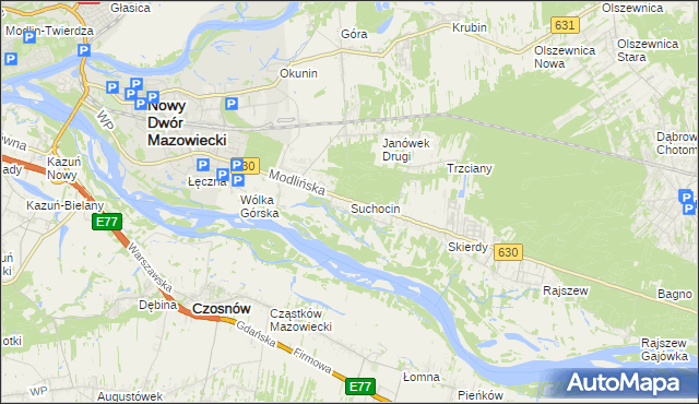 mapa Suchocin gmina Jabłonna, Suchocin gmina Jabłonna na mapie Targeo