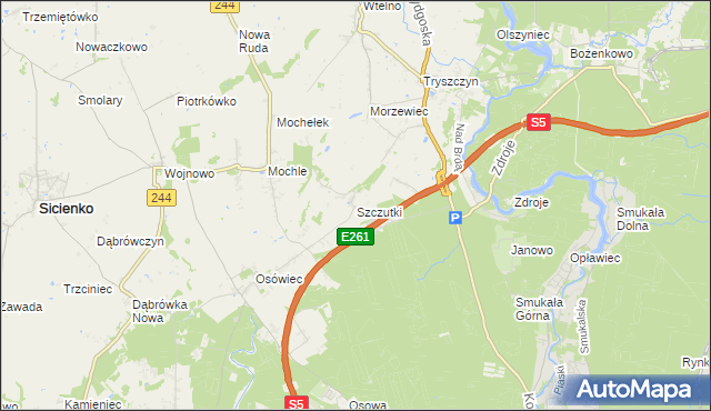 mapa Szczutki, Szczutki na mapie Targeo