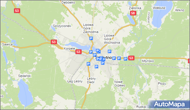 mapa Szczytno, Szczytno na mapie Targeo