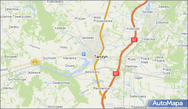 mapa Tarczyn powiat piaseczyński, Tarczyn powiat piaseczyński na mapie Targeo