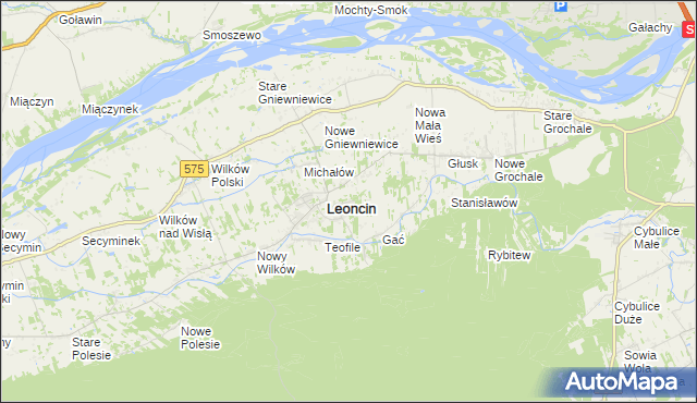 mapa Wincentówek gmina Leoncin, Wincentówek gmina Leoncin na mapie Targeo