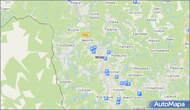 mapa Wisła, Wisła na mapie Targeo