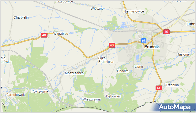 mapa Łąka Prudnicka, Łąka Prudnicka na mapie Targeo