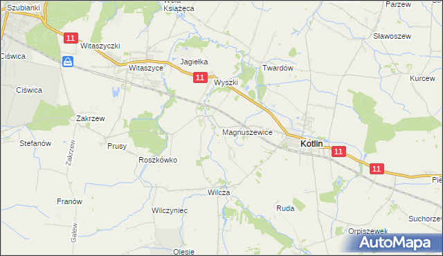 mapa Magnuszewice, Magnuszewice na mapie Targeo