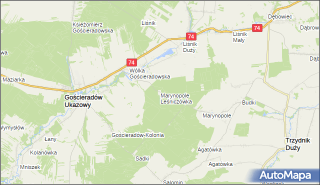 mapa Marynopole Leśniczówka, Marynopole Leśniczówka na mapie Targeo
