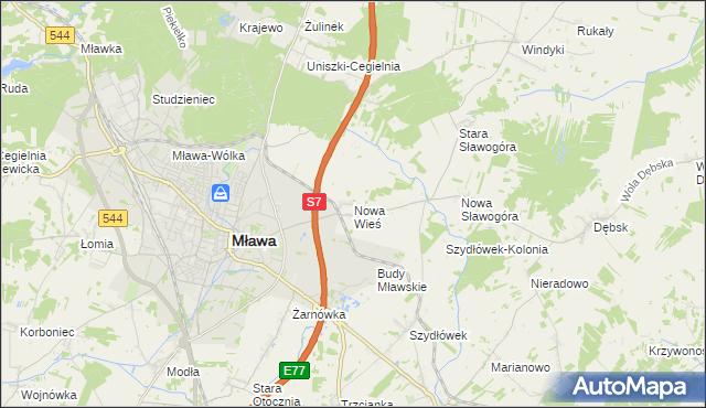 mapa Nowa Wieś gmina Szydłowo, Nowa Wieś gmina Szydłowo na mapie Targeo