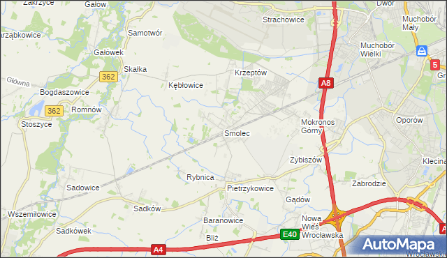 mapa Smolec, Smolec na mapie Targeo