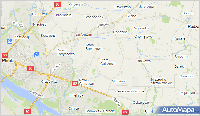 mapa Stare Gulczewo, Stare Gulczewo na mapie Targeo