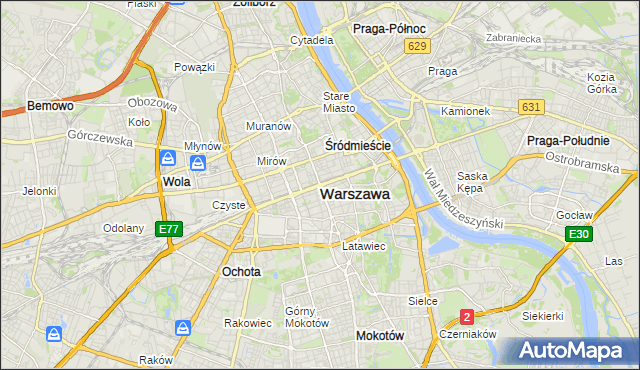 mapa Warszawy, Warszawa na mapie Targeo