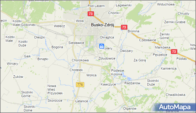 mapa Zbludowice, Zbludowice na mapie Targeo