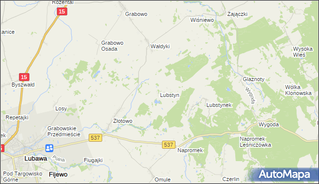 mapa Lubstyn, Lubstyn na mapie Targeo