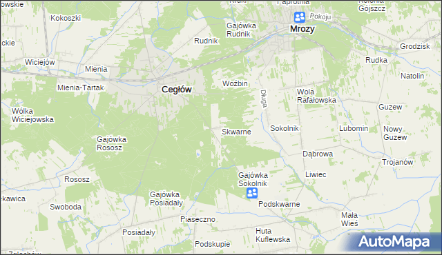 mapa Skwarne, Skwarne na mapie Targeo