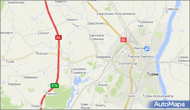 mapa Szpęgawa, Szpęgawa na mapie Targeo